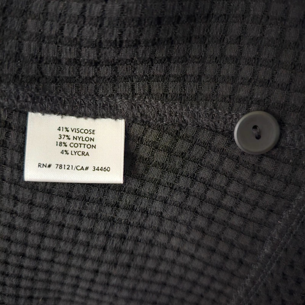 EILEEN FISHER Women's Textured Waffle Knit Black Button Blazer sz M - Picture 5 of 8